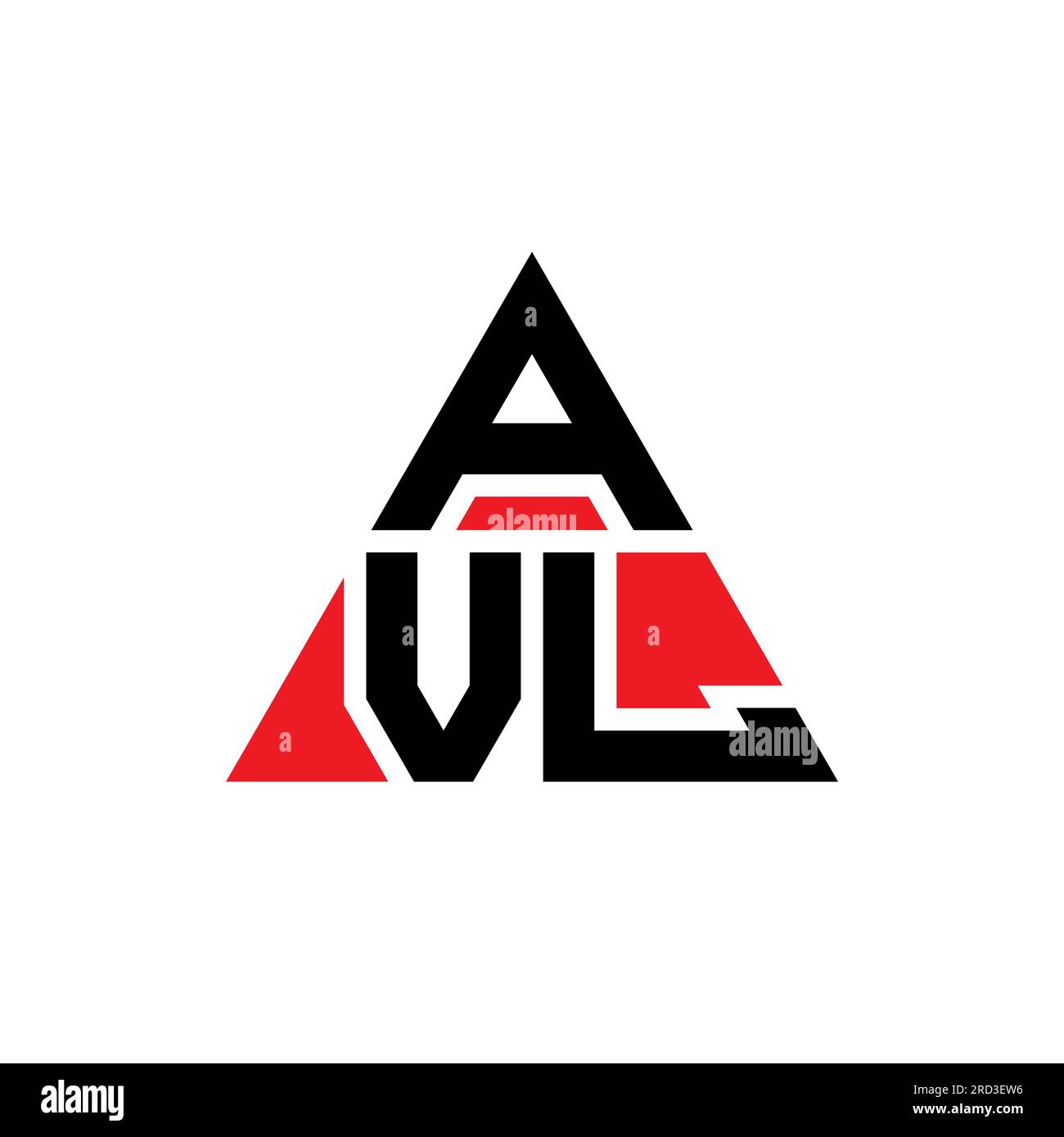 AVL-Logo mit Dreiecksbuchstaben und Dreiecksform. AVL-Monogramm mit Dreieckslogo. AVL-dreieckige Vektor-Logo-Vorlage mit roter Farbe. AVL Triangul Stock Vektor