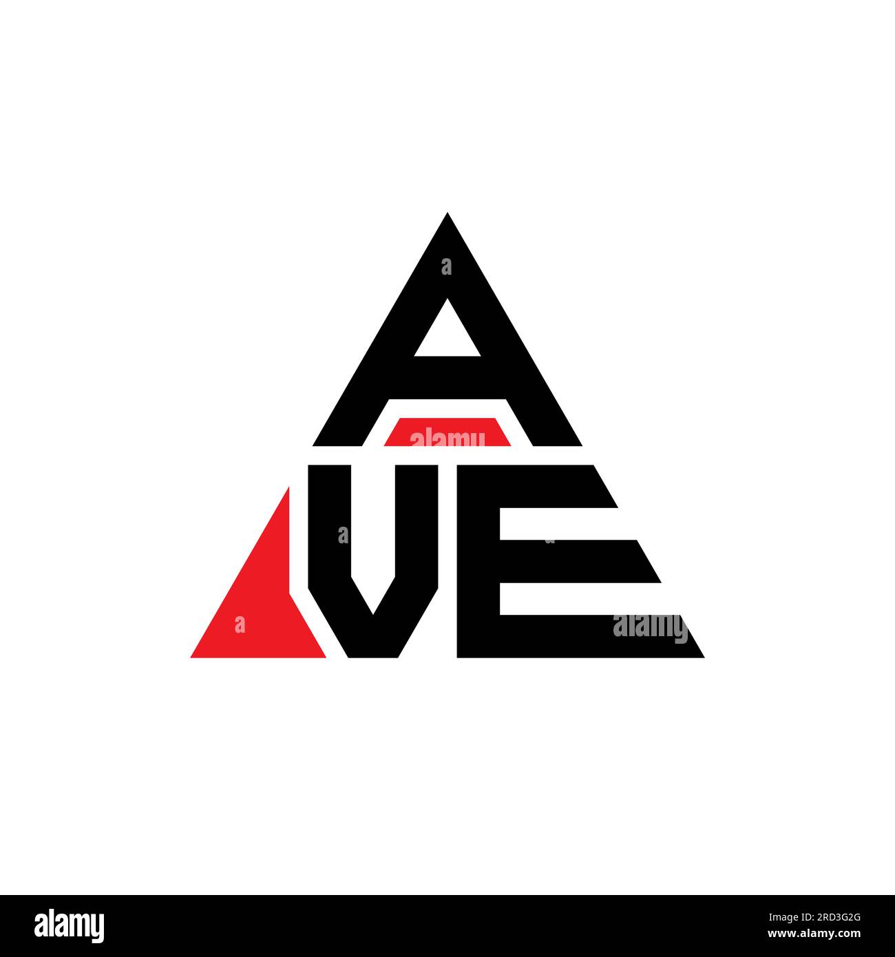 AVE-Logo mit Dreiecksbuchstaben und Dreiecksform. AVE-Dreieck-Logo-Monogramm. AVE-Dreieck-Vektor-Logo-Vorlage mit roter Farbe. AVE Triangul Stock Vektor