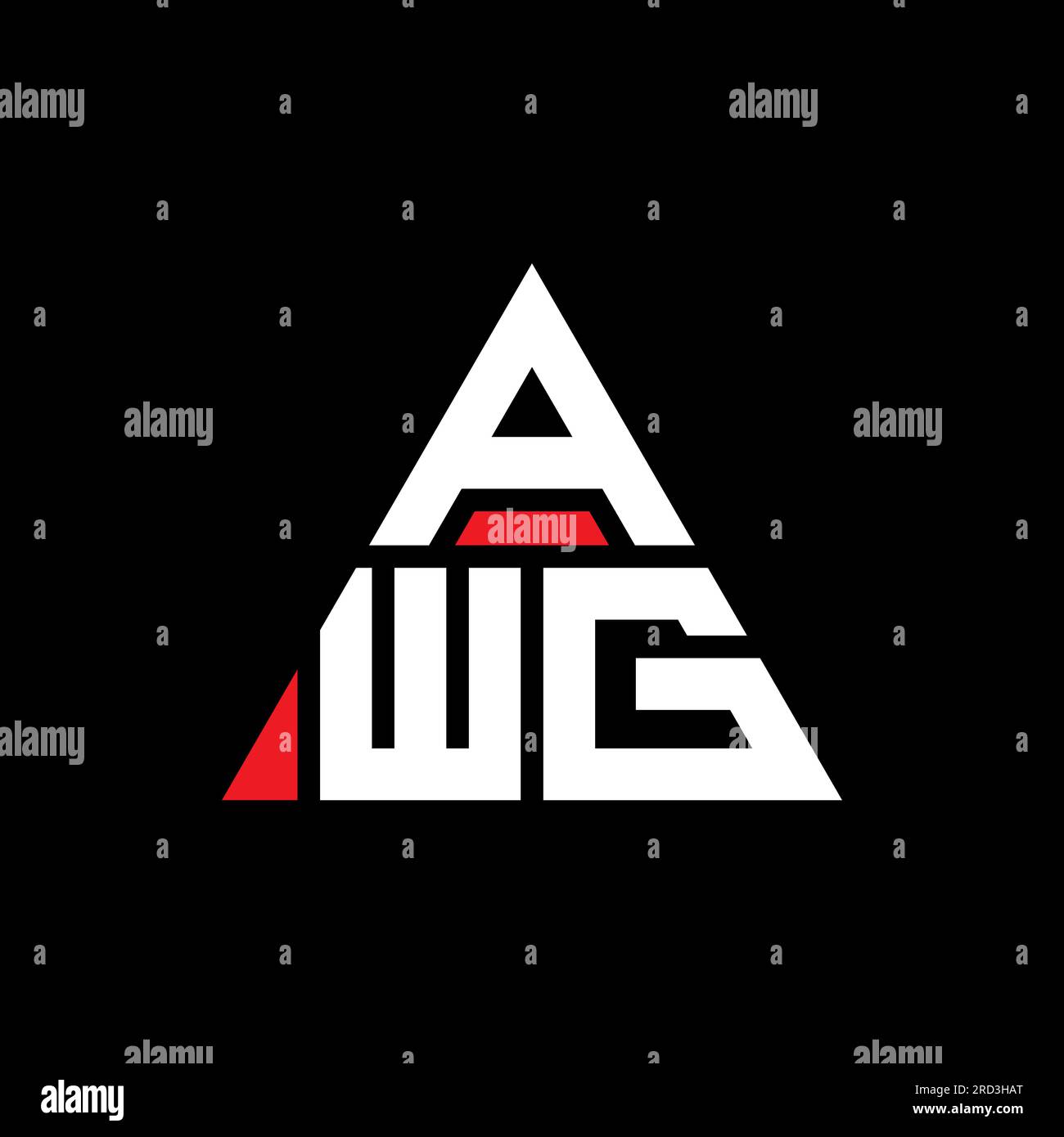 AWG-Logo mit dreieckigem Buchstaben und dreieckiger Form. AWG-Monogramm ...