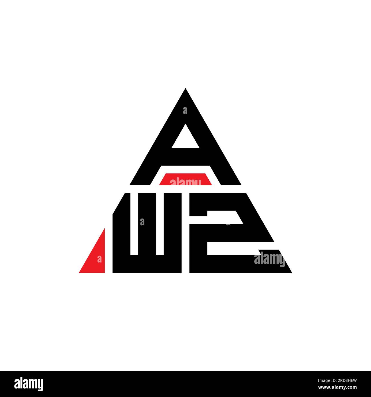 AWZ-Logo mit Dreiecksbuchstaben und Dreiecksform. AWZ-Dreieck-Logo-Monogramm. AWZ-Dreieck-Vektor-Logo-Vorlage mit roter Farbe. AWZ Triangul Stock Vektor