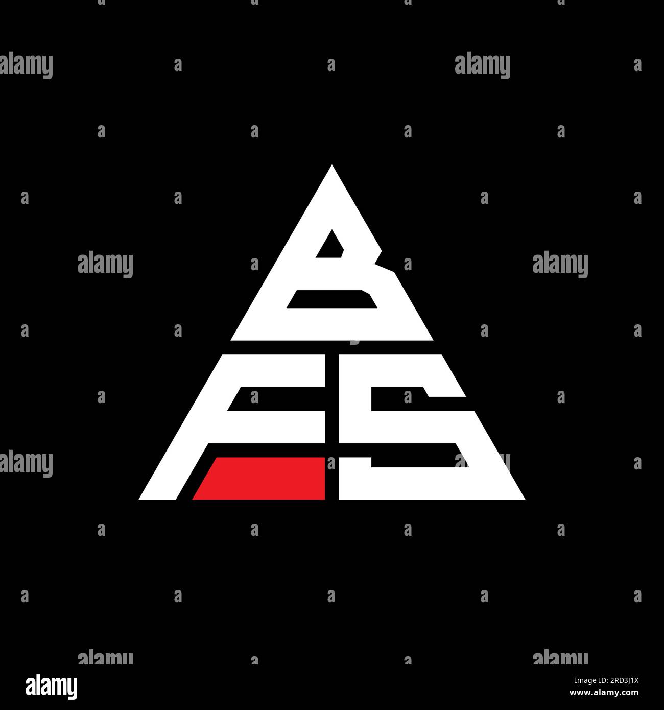 BFS-Logo mit Dreiecksbuchstaben und Dreiecksform. BFS Dreieck Logo Design Monogramm. BFS-dreieckige Vektor-Logo-Vorlage mit roter Farbe. BFS Triangul Stock Vektor