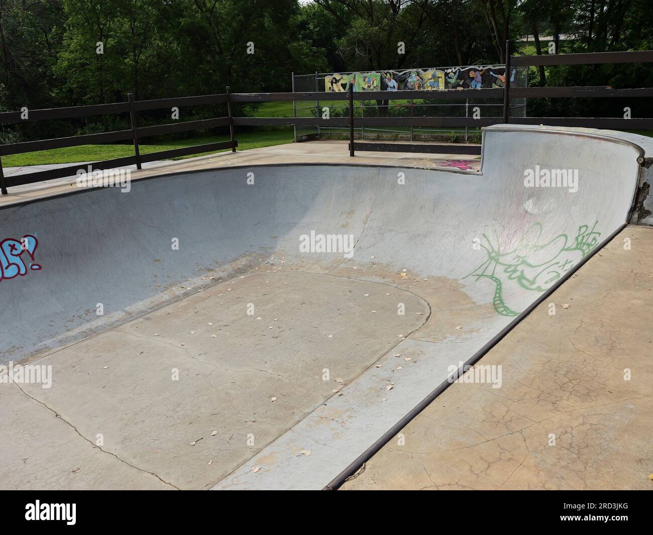 Lawrence, Kansas - 17. Juli 2023: Centennial Skate Park auf der ROCKLEDGE Road in Lawrence, KS Stockfoto