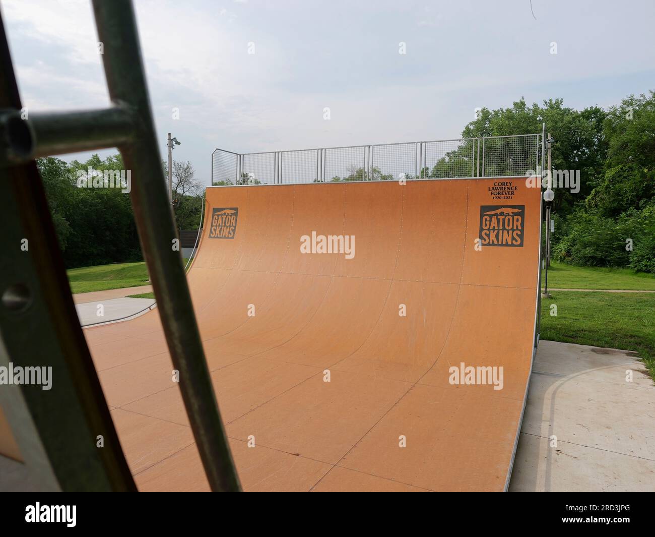 Lawrence, Kansas - 17. Juli 2023: Centennial Skate Park auf der ROCKLEDGE Road in Lawrence, KS Stockfoto