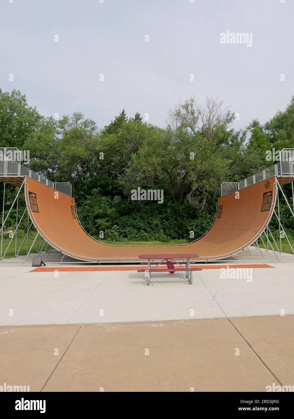 Lawrence, Kansas - 17. Juli 2023: Centennial Skate Park auf der ROCKLEDGE Road in Lawrence, KS Stockfoto