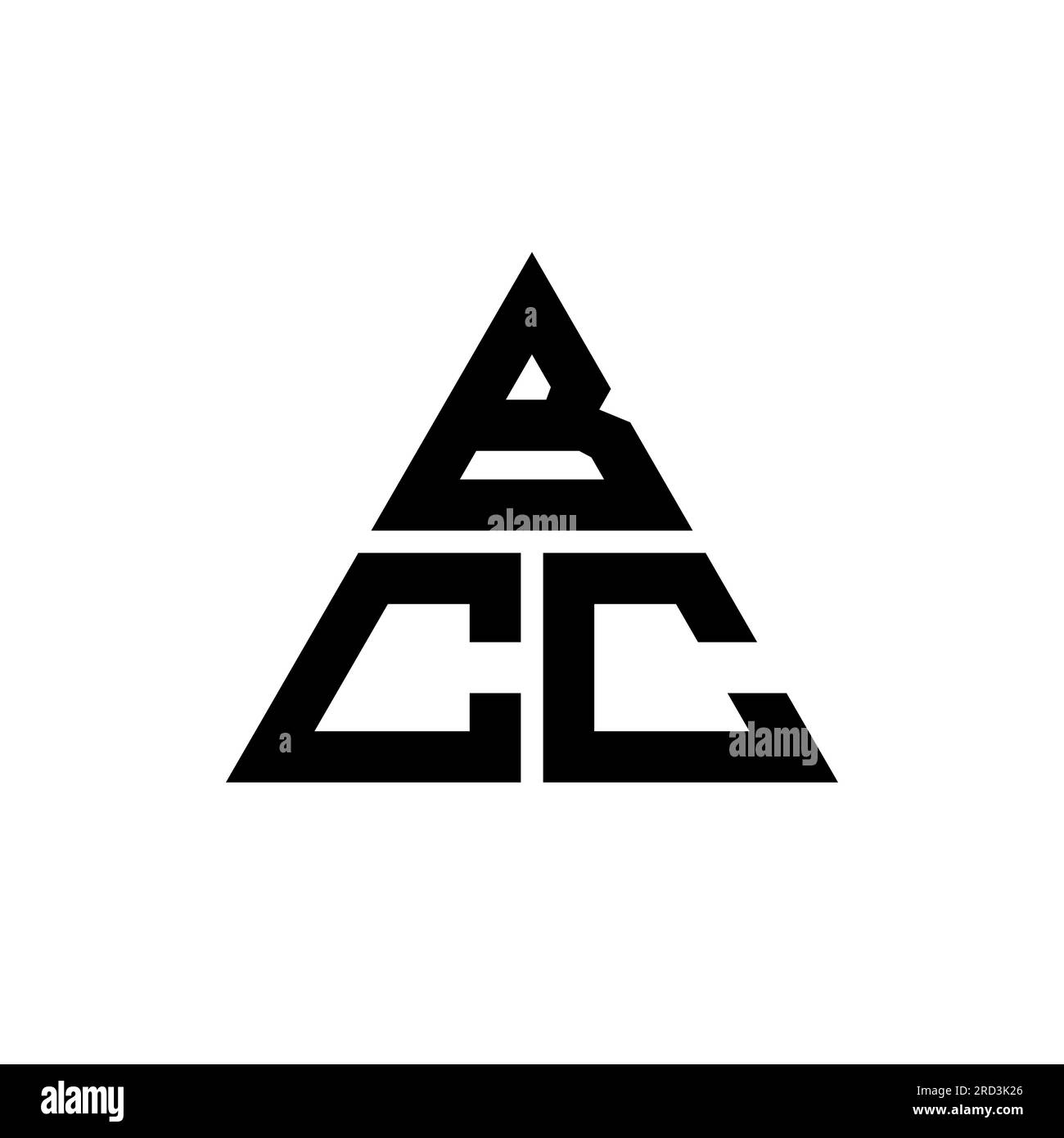 Halbton über C 3 Buchstaben BCC-Logo mit Dreiecksbuchstaben und Dreiecksform. Monogramm mit BCC