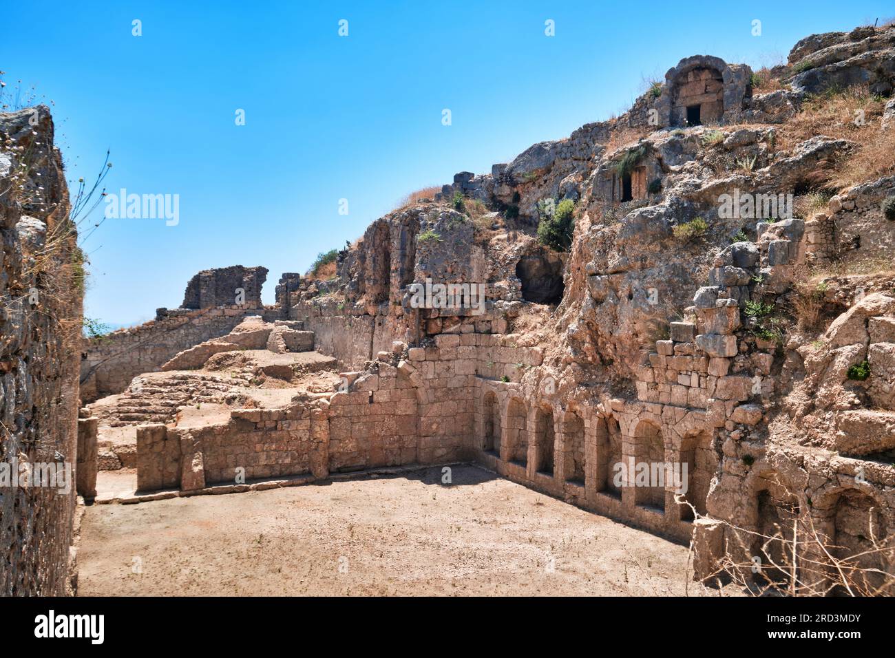 Antalya, Türkei - 18. Juli 2023: Ein Blick von der antiken Stadt Tlos Stockfoto