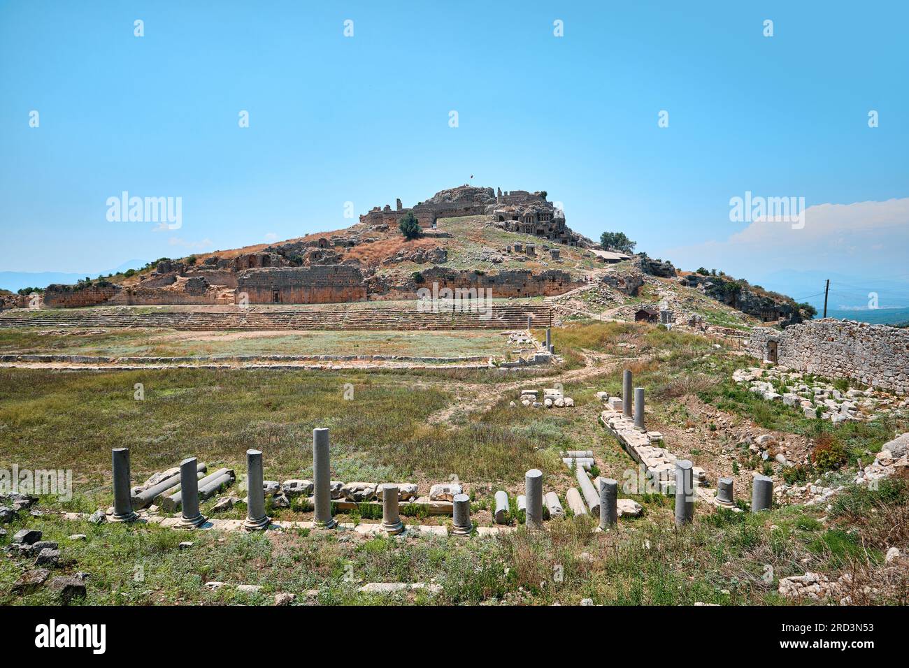 Antalya, Türkei - 18. Juli 2023: Ein Blick von der antiken Stadt Tlos Stockfoto