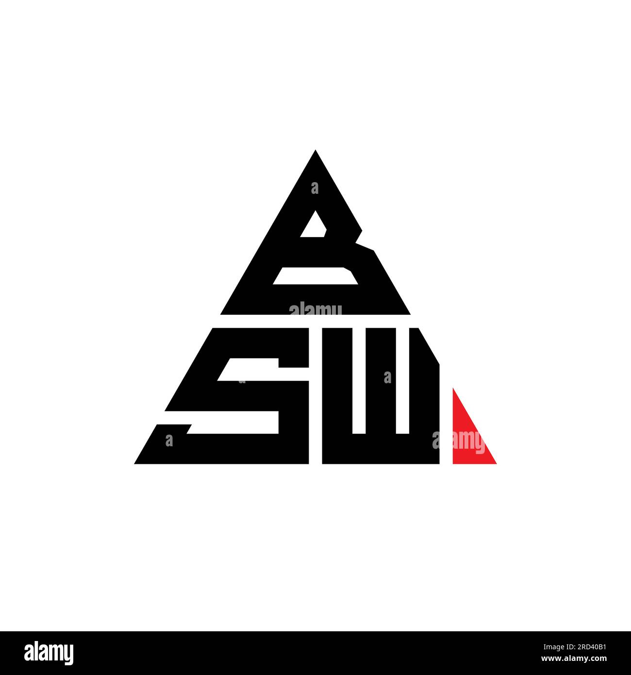 BSW-Logo mit Dreiecksbuchstaben und Dreiecksform. BSW Dreieck Logo Design Monogramm. BSW-dreieckige Vektor-Logo-Vorlage mit roter Farbe. BSW Triangul Stock Vektor
