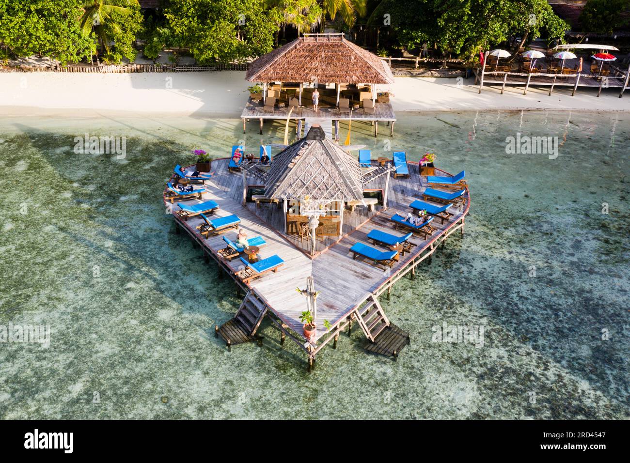 Bar of Raja Ampat Dive Lodge, Raja Ampat, West Papua, Indonesien Stockfoto