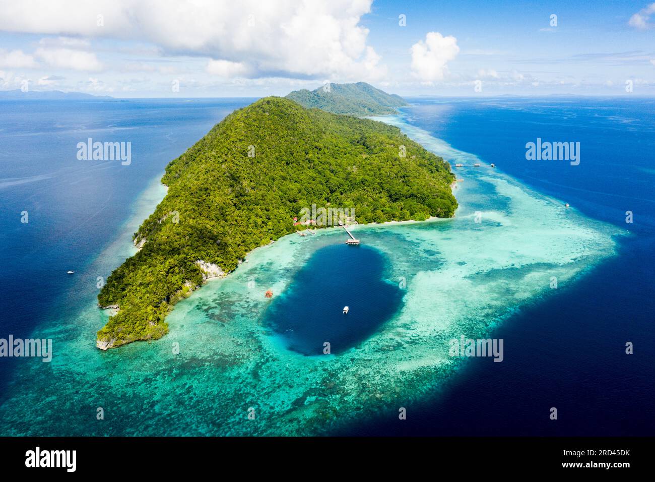 Vogelperspektive auf Cape Risikokennis, Raja Ampat, West Papua, Indonesien Stockfoto