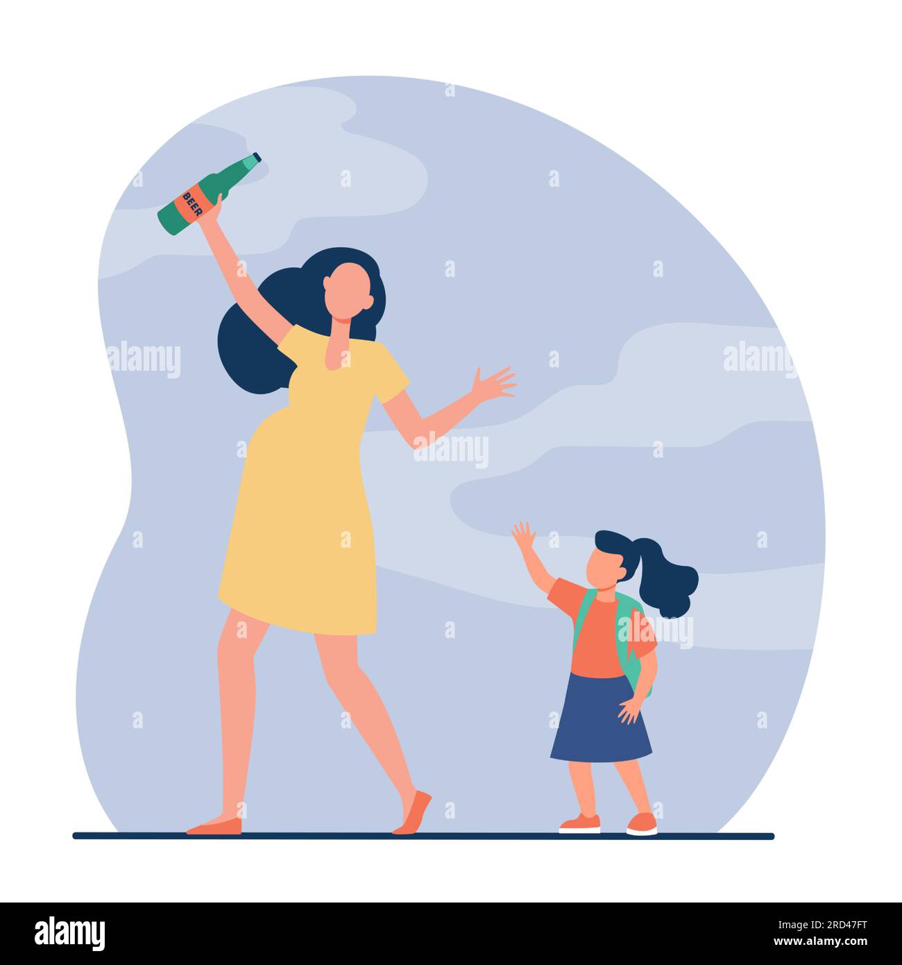 Schwangere Frau, die sich nicht um ihre Gesundheit kümmert Stock Vektor