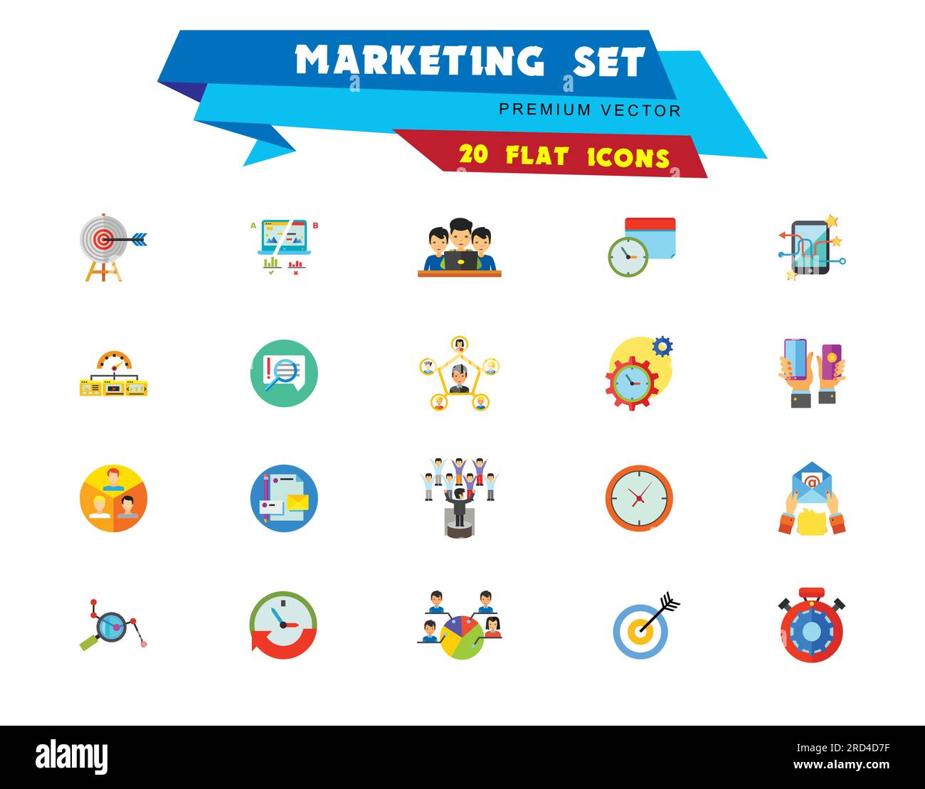 Marketing-Symbolgruppe Stock Vektor