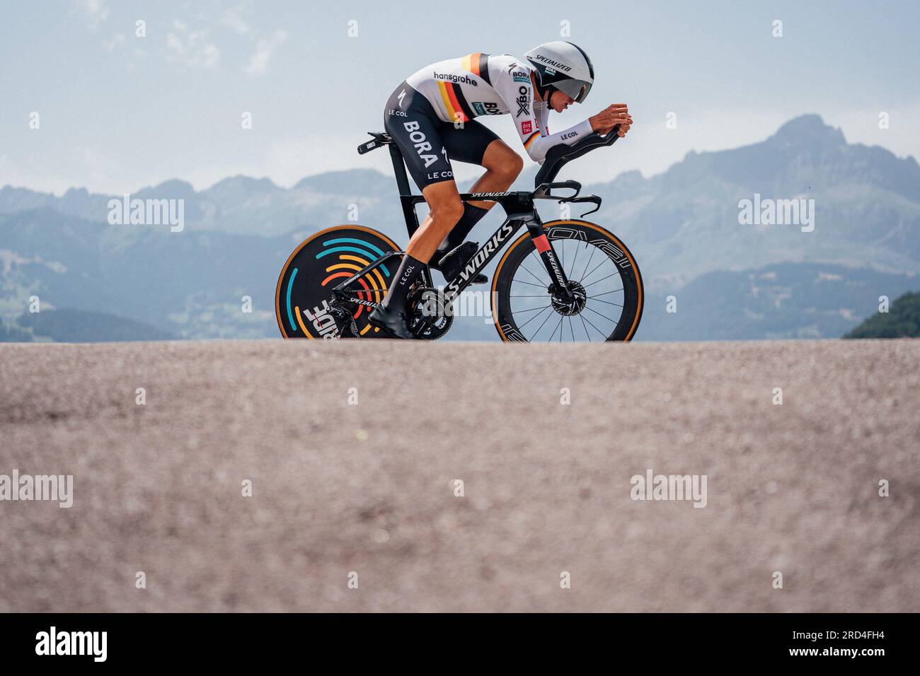 Passy, Frankreich. 18. Juli 2023. Bild von Zac Williams/SWpix.com- 18/07/2023 - Radfahren - 2023 Tour de France - Stufe 16 ITT Passy nach Combloux (22,4km) - Nils Politt, Bora Hansgrohe. Kredit: SWpix/Alamy Live News Stockfoto