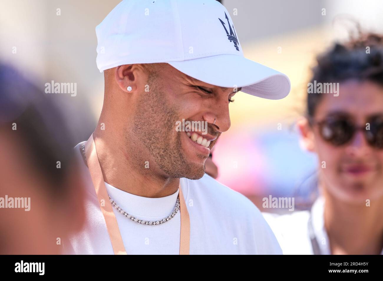 Rom, Italien. 16. Juli 2023. Marcell Jacobs in Runde 14 der ABB Formel E-Weltmeisterschaft 2023 Hankook Rome E-Prix. (Foto: Davide Di Lalla/SOPA Images/Sipa USA) Guthaben: SIPA USA/Alamy Live News Stockfoto