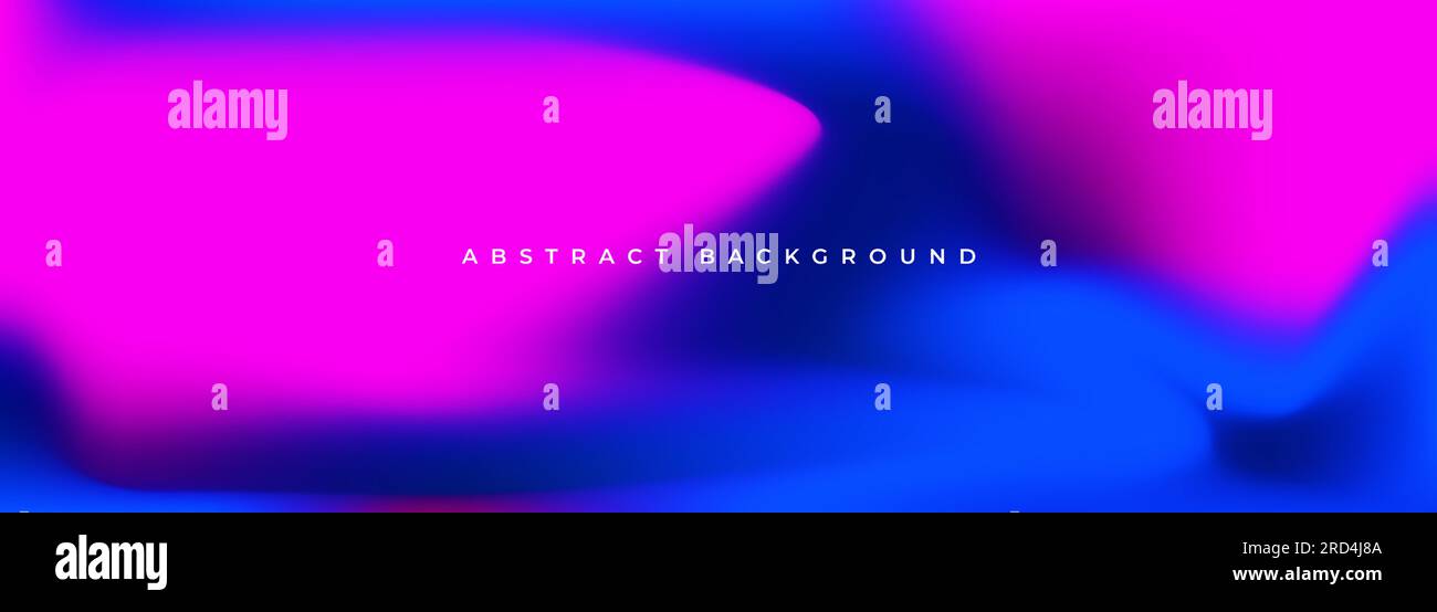 Hellblauer und rosafarbener holografischer Hintergrund. Verschwommener, weicher, minimalistischer Hintergrund mit Farbübergängen. Abstrakte Flüssiggradienten in Pink und Blau kreativ Stock Vektor