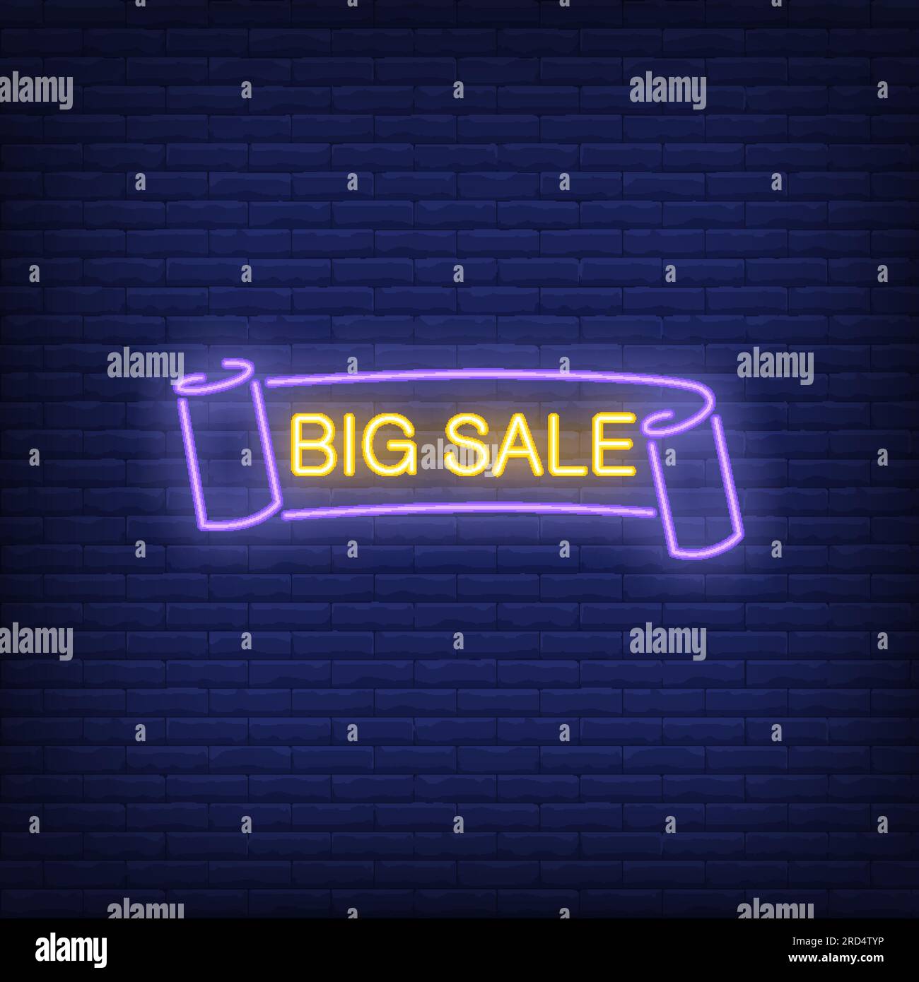Großer Sale Neontext auf Band Stock Vektor