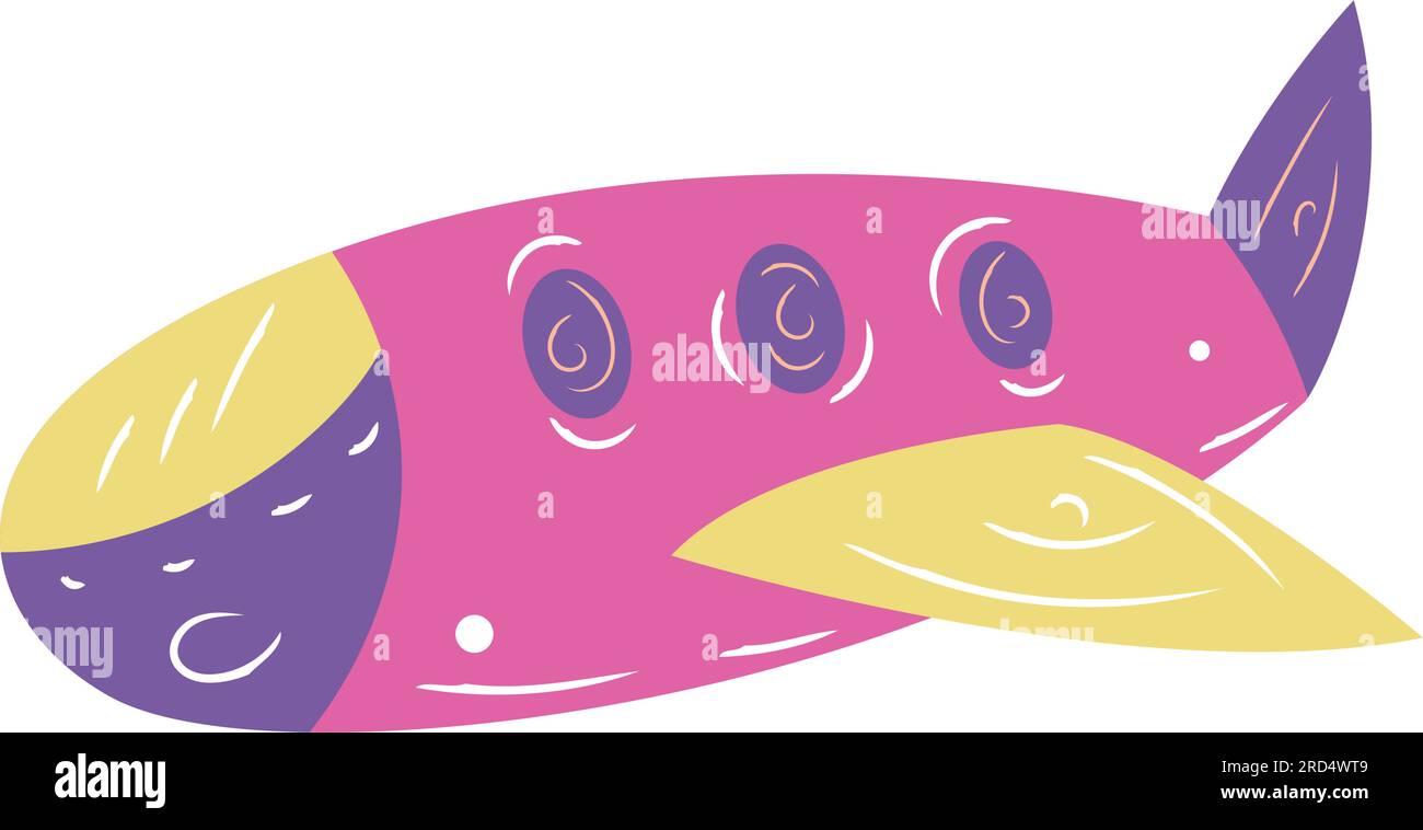 Isolierter farbiger Aiplane-Skizzensymbol Vektor Stock Vektor