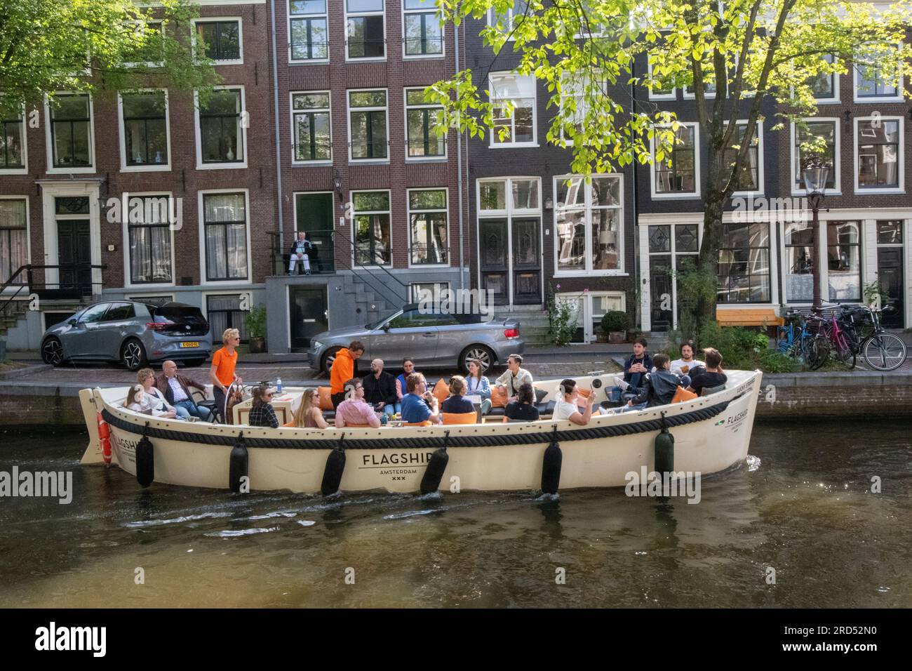 Boote in Amsterdam Stockfoto