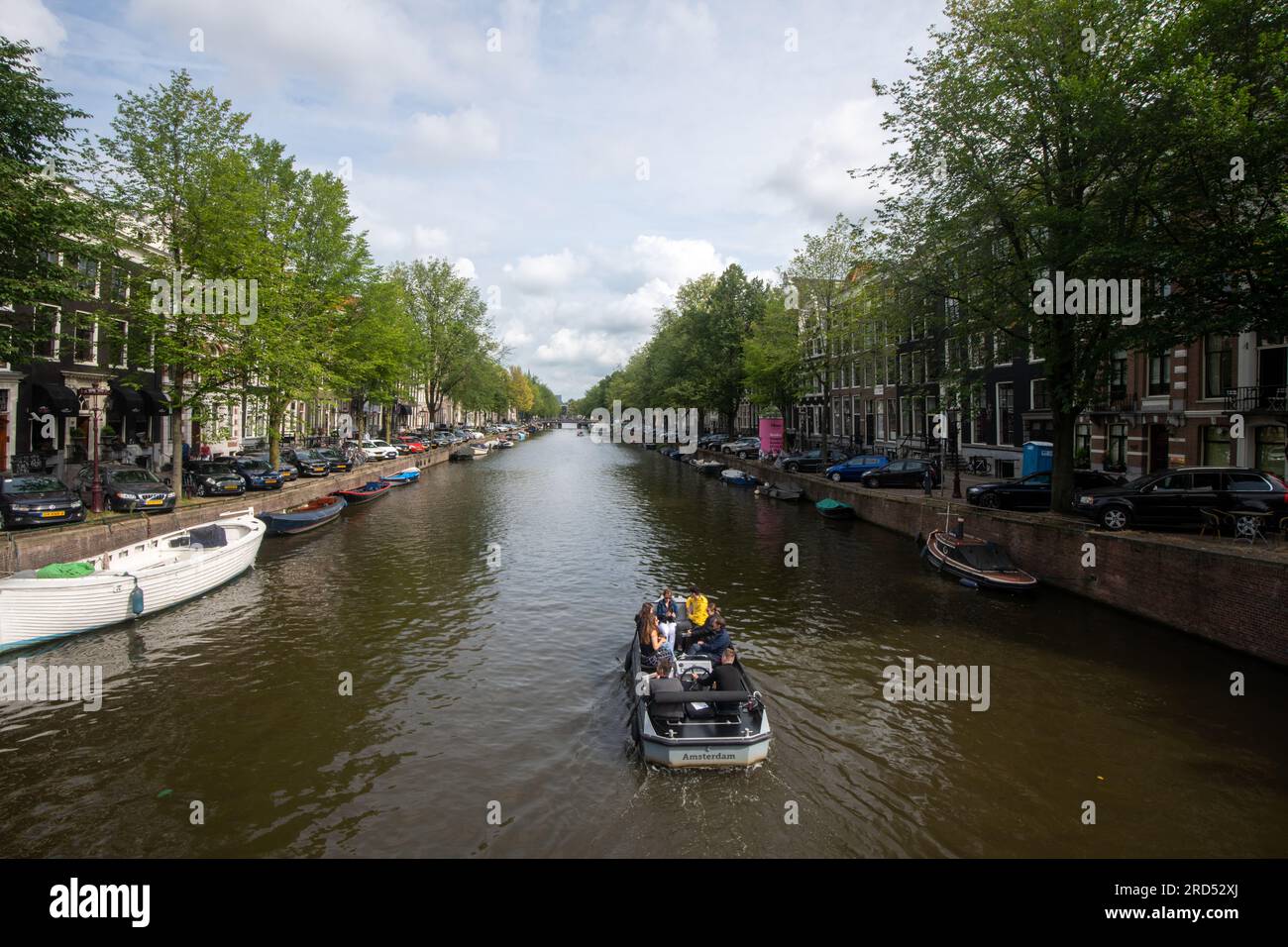 Boote in Amsterdam Stockfoto