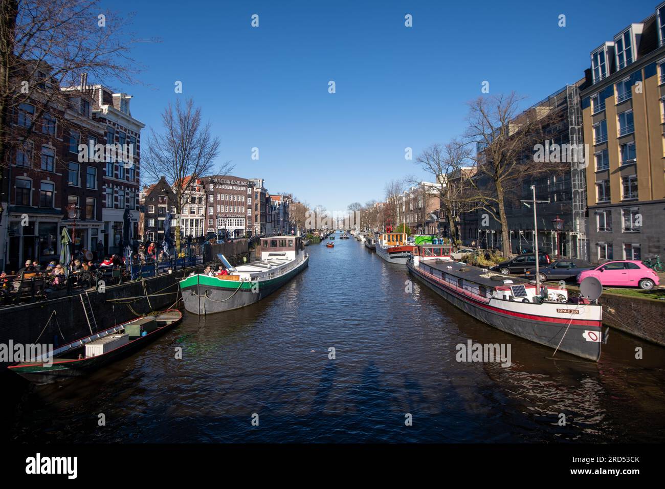 Boote in Amsterdam Stockfoto