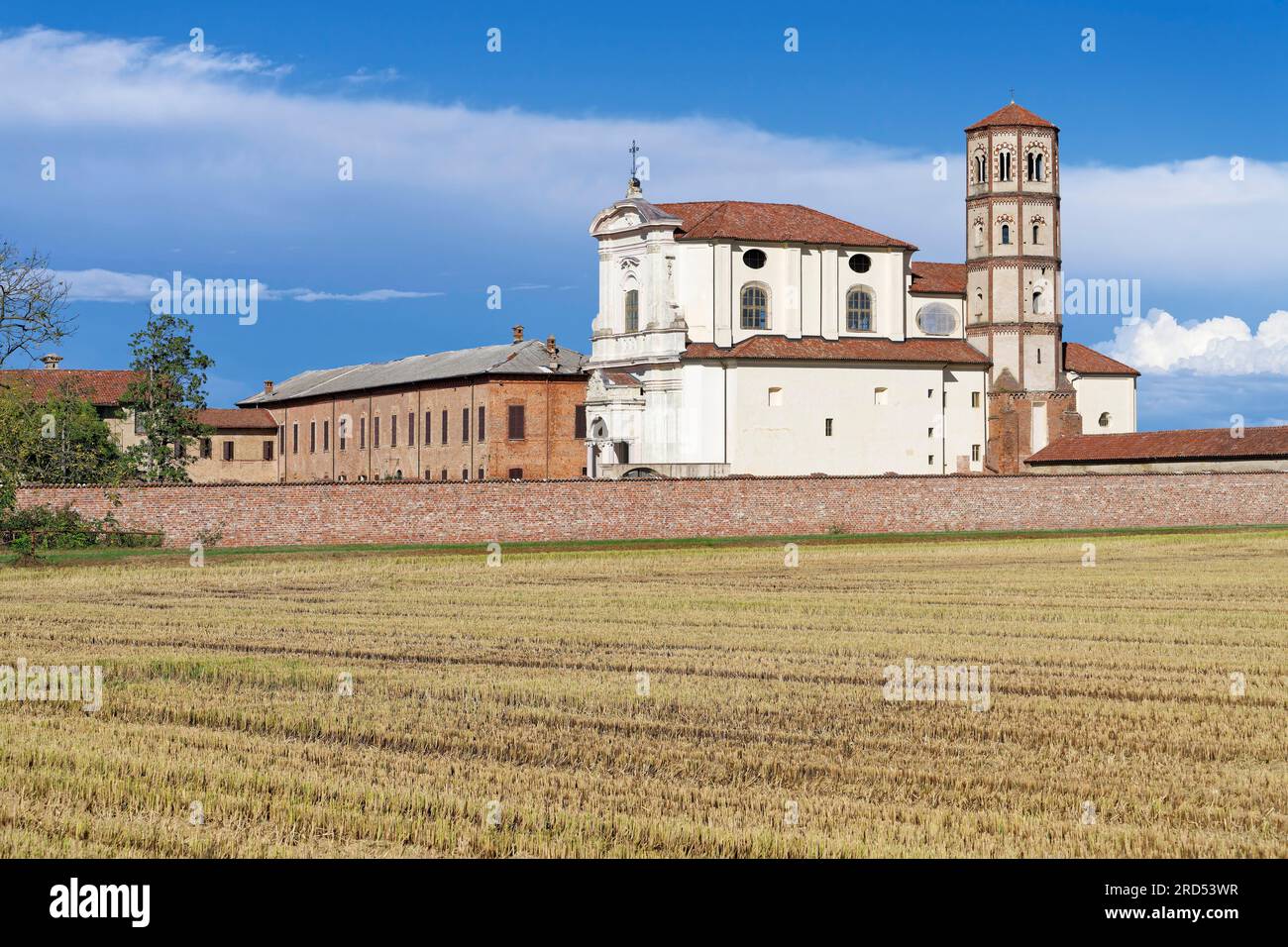 Die Abtei Lucedio, Principato di Lucedio, Ausgangspunkt für den Reisanbau in Europa, Trino, Provinz Vercelli, Piemont, Italien Stockfoto