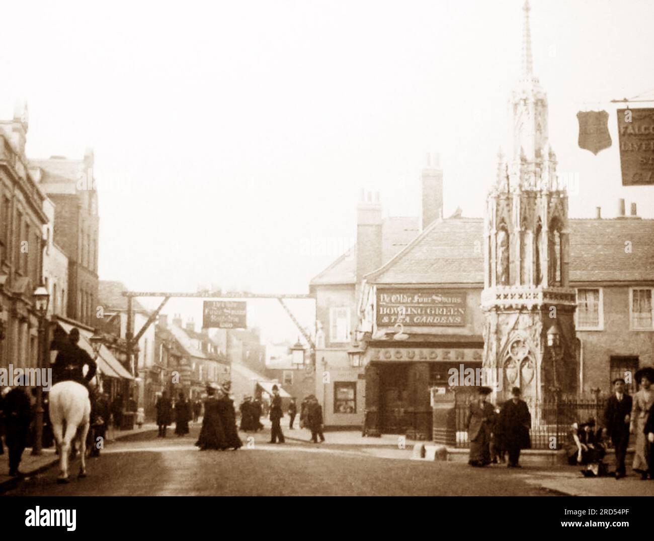 Ye Olde Four Swans, Waltham Cross, viktorianische Zeit Stockfoto
