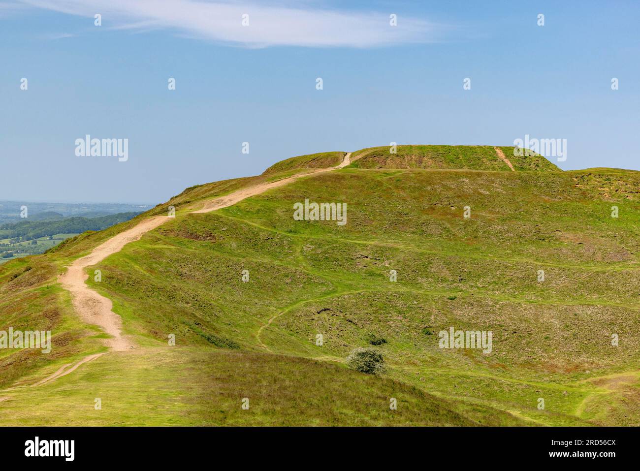 Zu Fuß zu British Camp Hill Fort, historischem Hillfort, Colwall, Malvern, England, Vereinigtes Königreich Stockfoto