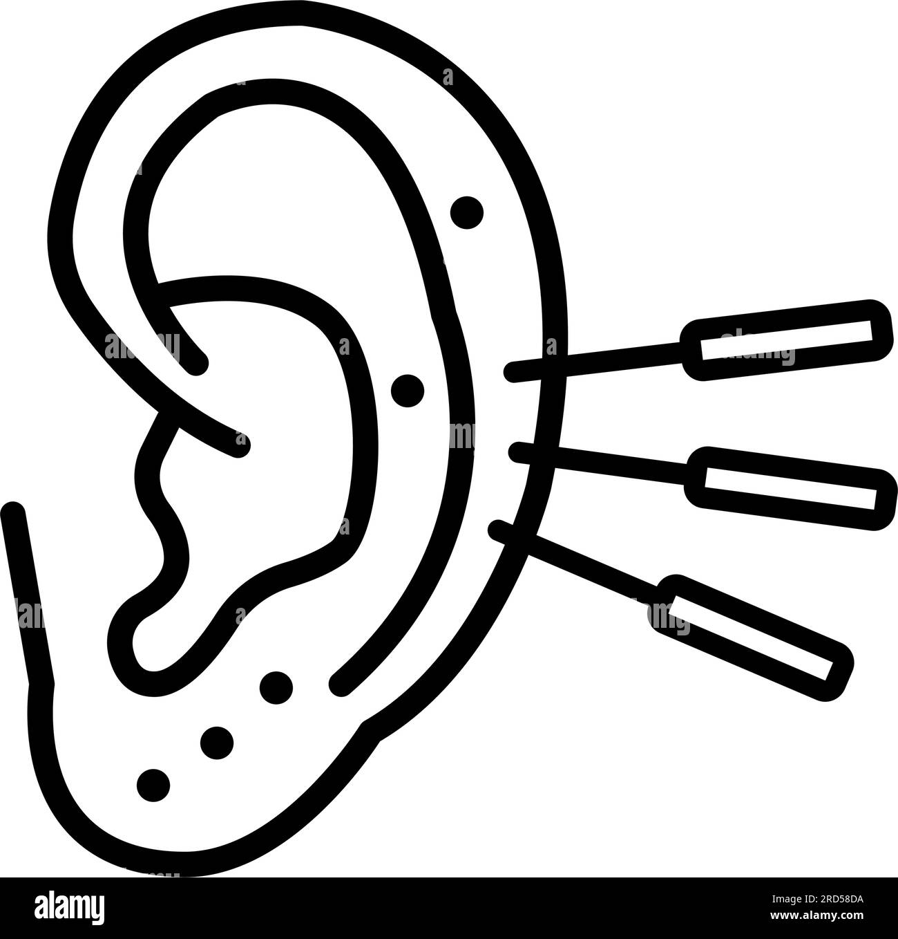 Nicht-chirurgisches Ohrstiftungskonzept, Ohrkorrektur oder EarFold Creation Vektorliniensymbol, Kosmetik- und Körperpflegesymbol, kosmetische Dermatologie si Stock Vektor