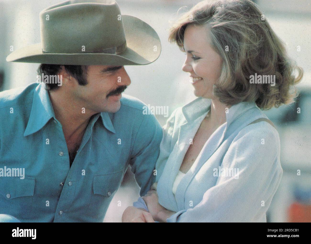 Burt Reynolds, Sally Field, am Set des Films, „Smokey and the Bandit II“, Universal Pictures, 1980 Stockfoto