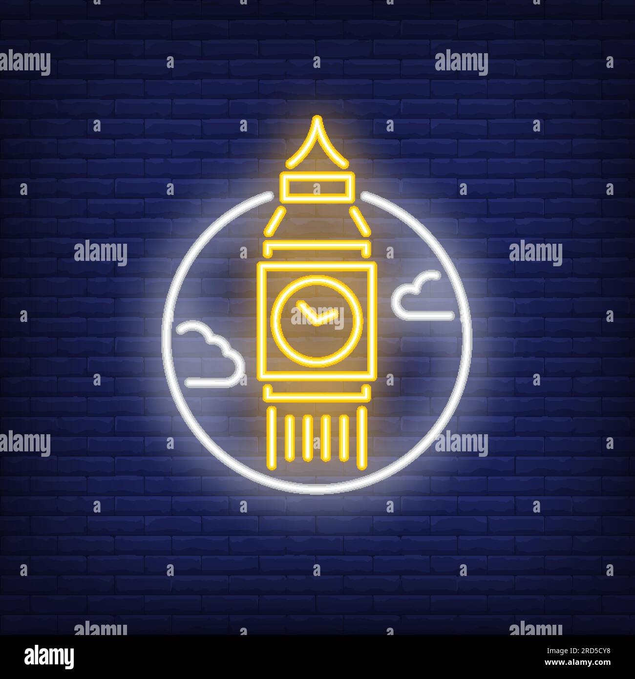 Big Ben Neon-Zeichen Stock Vektor