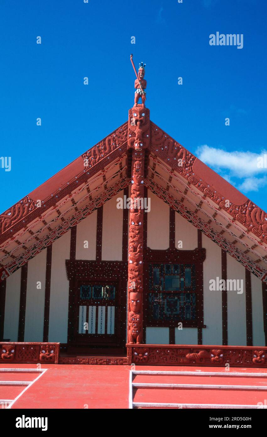 Maori House, Rotorua, Nordinsel, Neuseeland Stockfoto