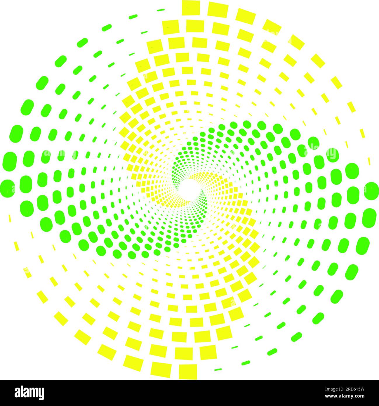 Illustrator verzerrt &transformieren. Gepunktete Spiraldesine Stockfoto