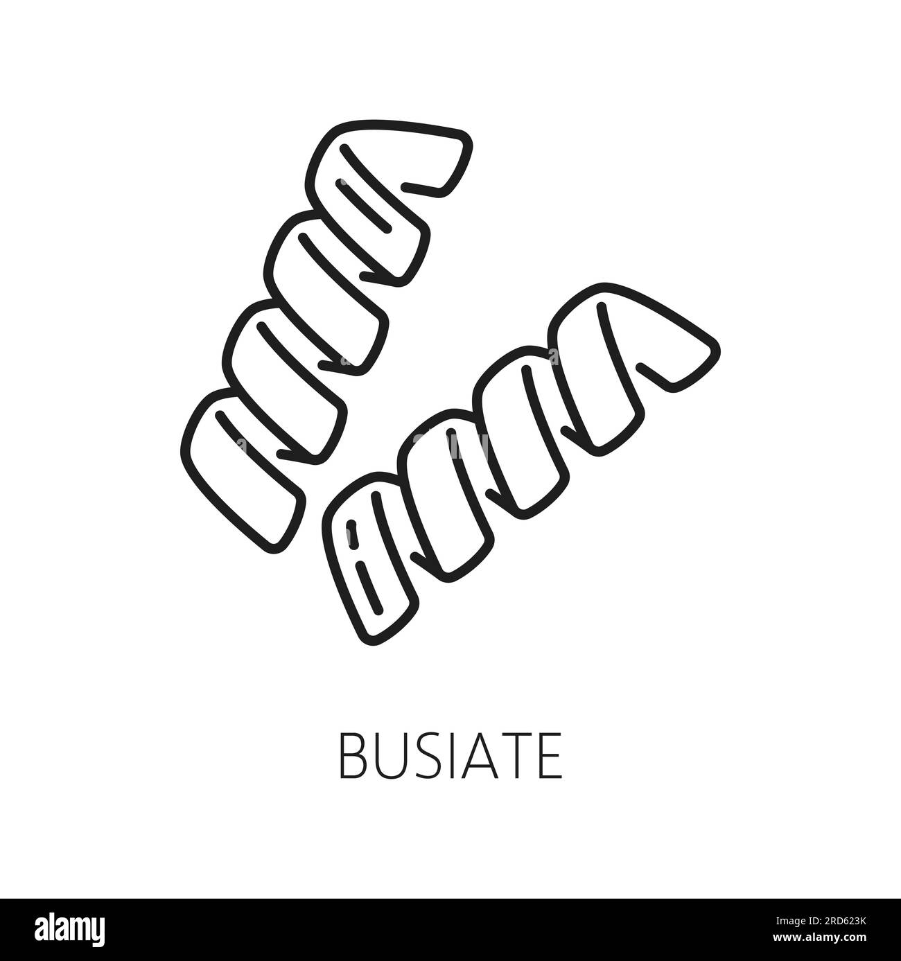 Typische sizilianische Pasta mit Umriss. Vector italienische Küche, traditionelle italienische Küche, spiralförmige Makkaroni Stock Vektor