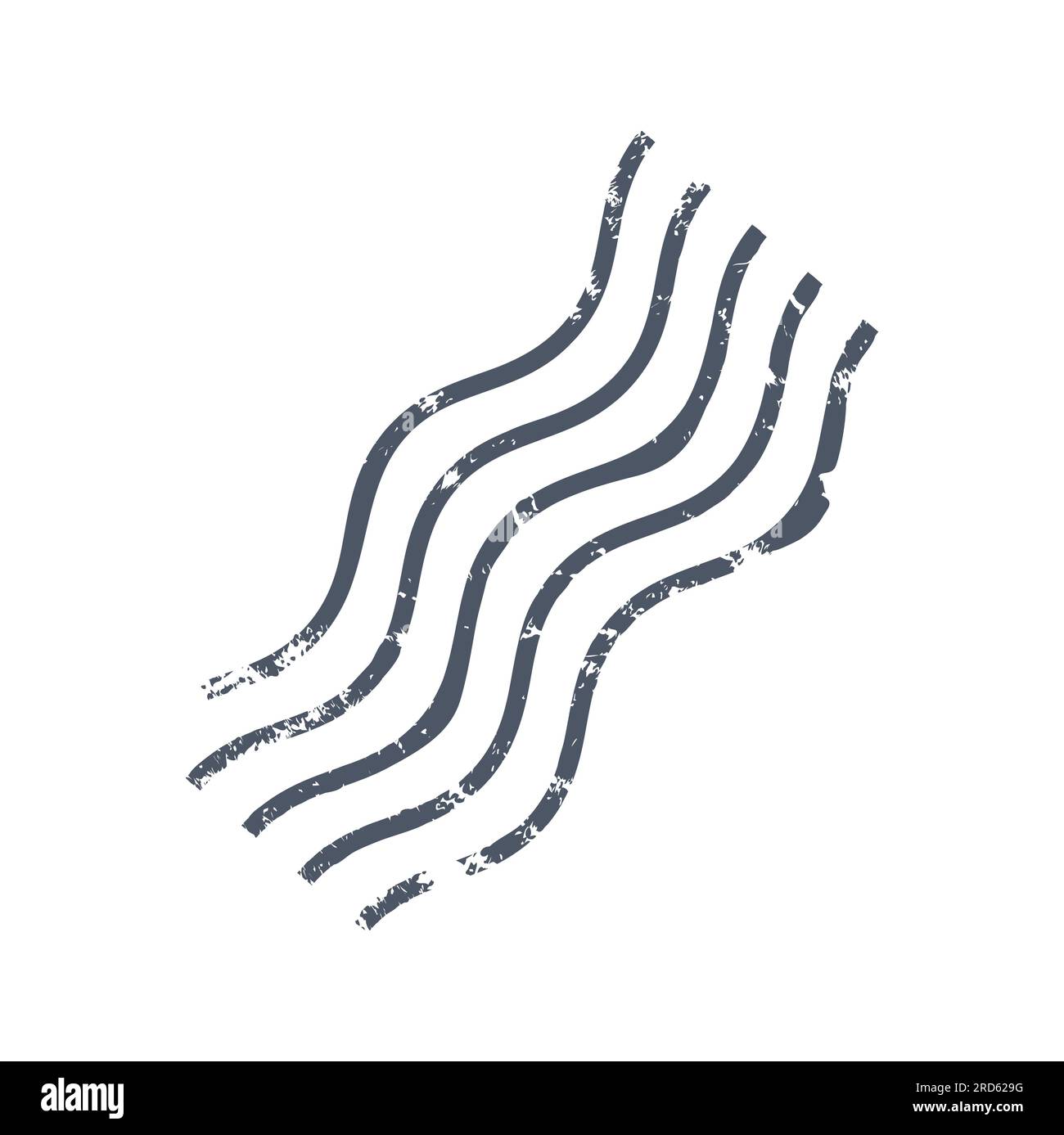 Wellige Linien auf Poststempel, Tintenfrankierung. Vorlage für Portomarken, Vintage-Stempel aus Gummi, Grunge-Poststempel-Design, Versiegelung der Versandkarte Stock Vektor