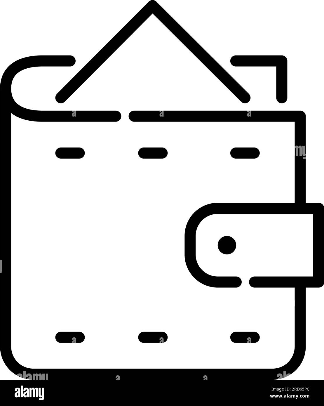 Geldbörse mit einer Geldrechnung. Barzahlung. Symbol für Investitionen und Einsparungen. Symbol für Pixel Perfect Stock Vektor