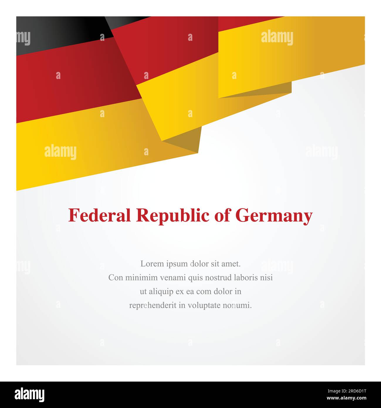 Deutschland Insignievorlage mit Kopierfläche für Grußkarten, Plakate, Broschüren oder Einladungen Stock Vektor