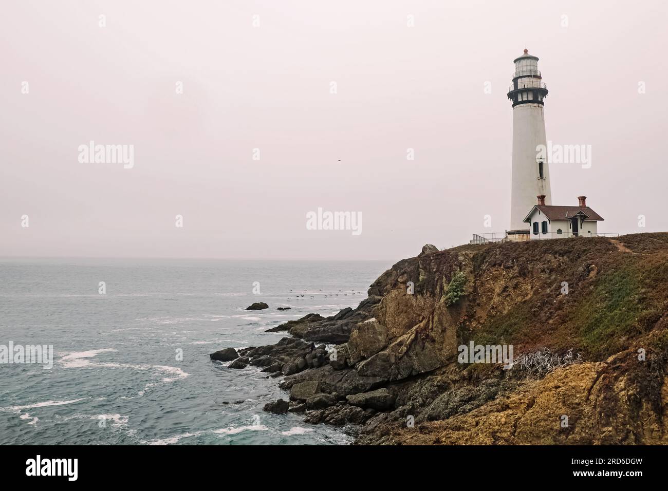 Pigeon Point Leuchtturm am bewölkten Tag, Highway One, Kalifornien, USA Stockfoto
