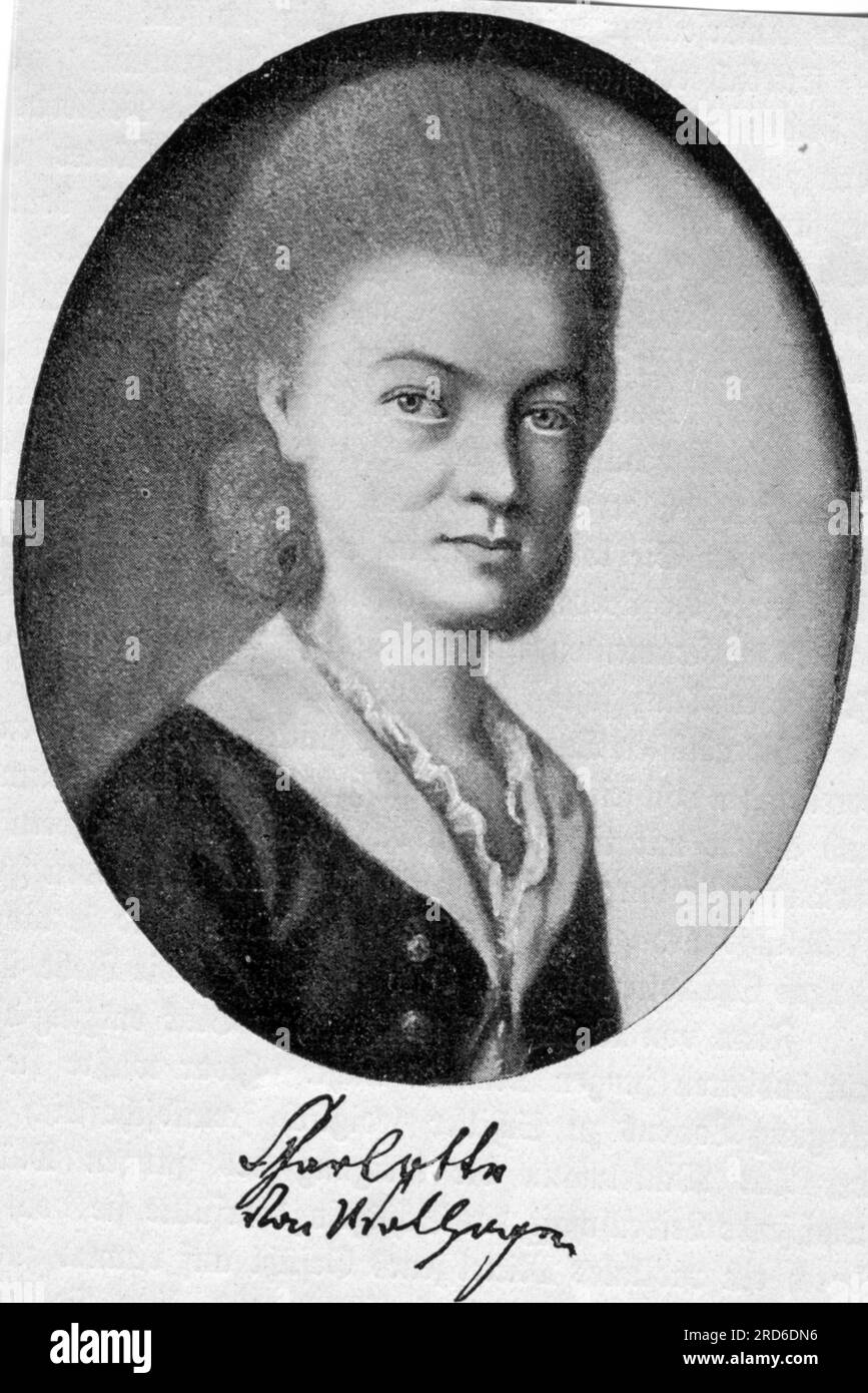 Wolzogen, Charlotte von, 16.4.1766 - 20,3.1794, deutsche Adlige, ZUSÄTZLICHE-RECHTE-FREIGABE-INFO-NICHT-VERFÜGBAR Stockfoto