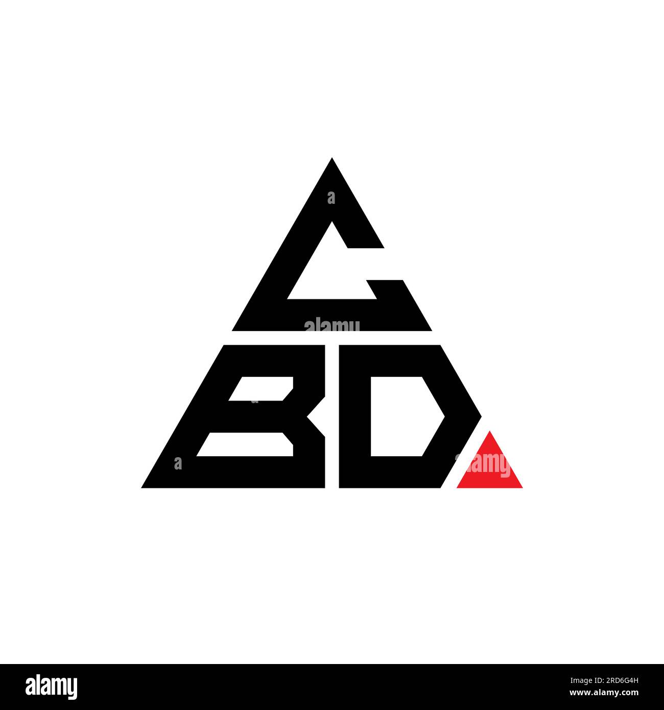 CBD-Logo mit Dreiecksbuchstaben und Dreiecksform. CBD-Monogramm mit Dreieckslogo. CBD-dreieckige Vektor-Logo-Vorlage mit roter Farbe. CBD Triangul Stock Vektor