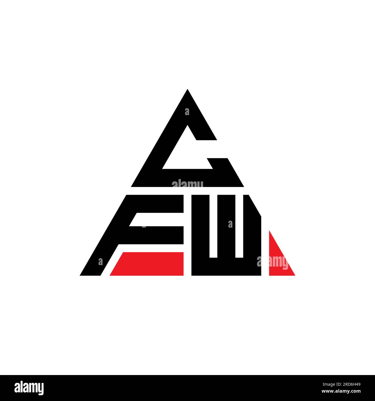 CFW-Logo mit Dreiecksbuchstaben und Dreiecksform. CFW-Dreieck-Logo-Monogramm. CFW-dreieckige Vektorvorlage mit roter Farbe. CFW Triangul Stock Vektor