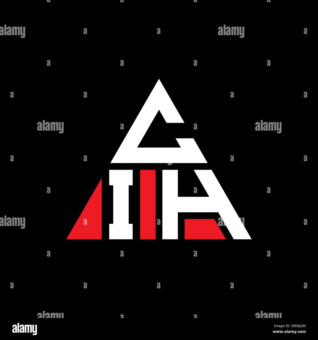 CIH-Logo mit Dreiecksbuchstaben und Dreiecksform. Monogramm mit CIH ...