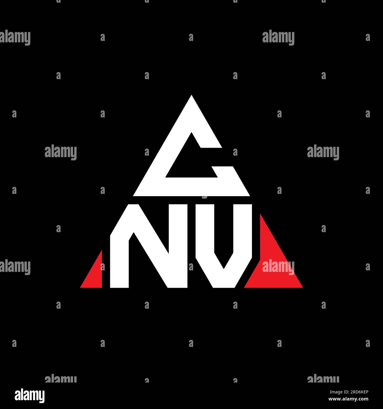 CNV-Logo mit Dreiecksbuchstaben in Dreiecksform. CNV-Dreieck-Logo-Monogramm. CNV-dreieckige Vektorvorlage mit roter Farbe. CNV Triangul Stock Vektor
