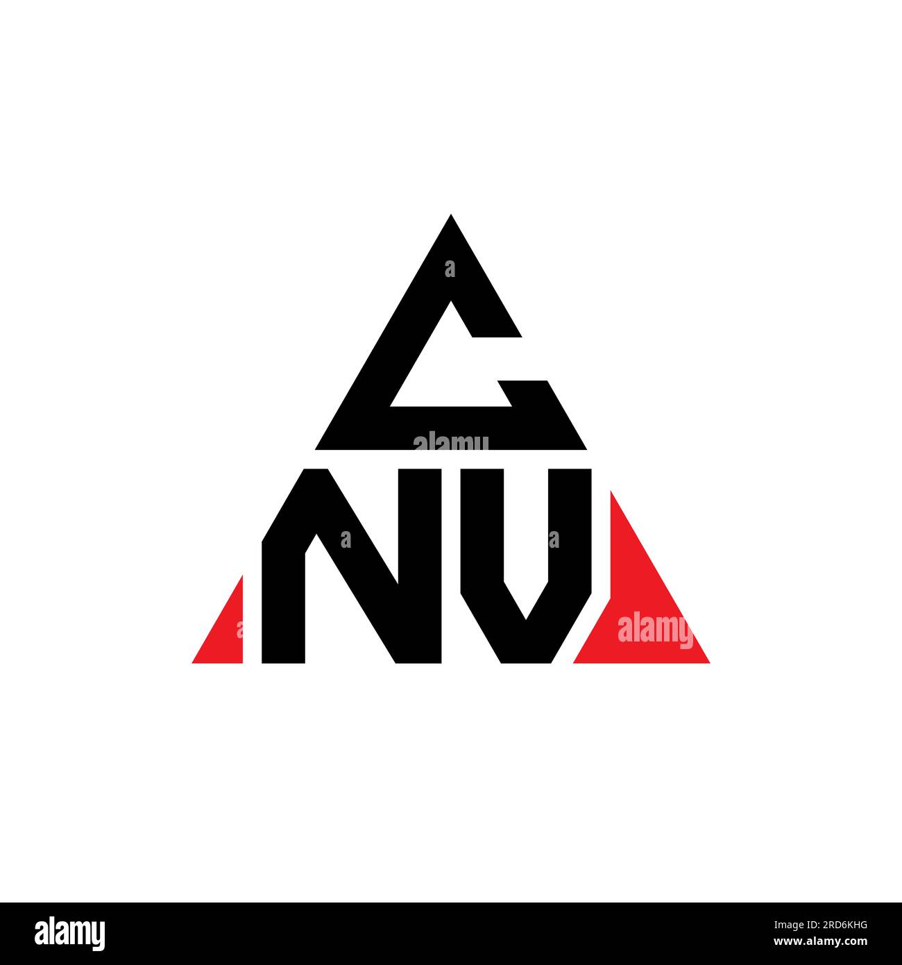 CNV-Logo mit Dreiecksbuchstaben in Dreiecksform. CNV-Dreieck-Logo-Monogramm. CNV-dreieckige Vektorvorlage mit roter Farbe. CNV Triangul Stock Vektor