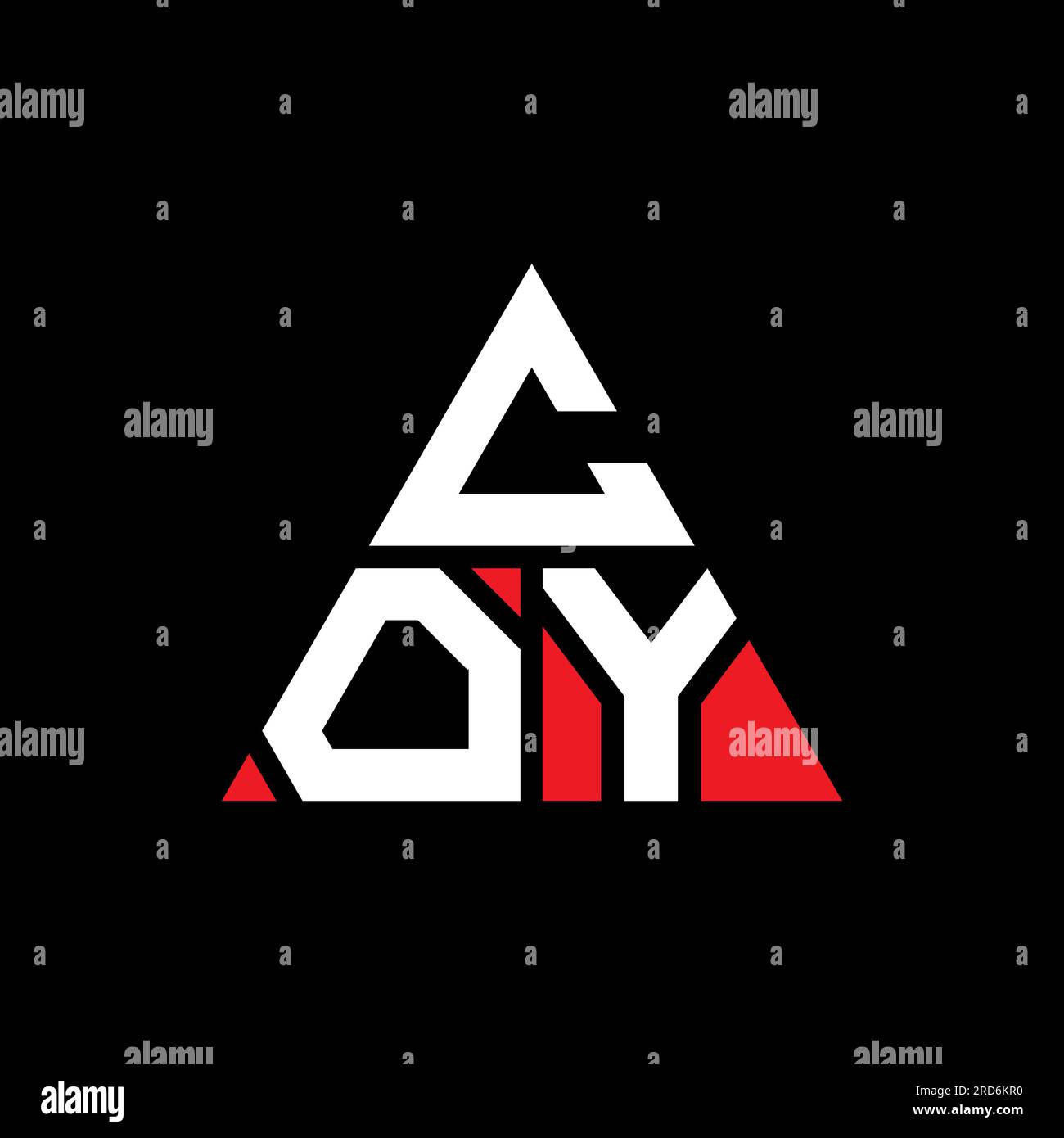 COY-Logo mit Dreiecksbuchstaben und Dreiecksform. Monogramm MIT COY-Dreieck-Logo. COY-Dreieck-Vektor-Logo-Vorlage in roter Farbe. COY Triangul Stock Vektor