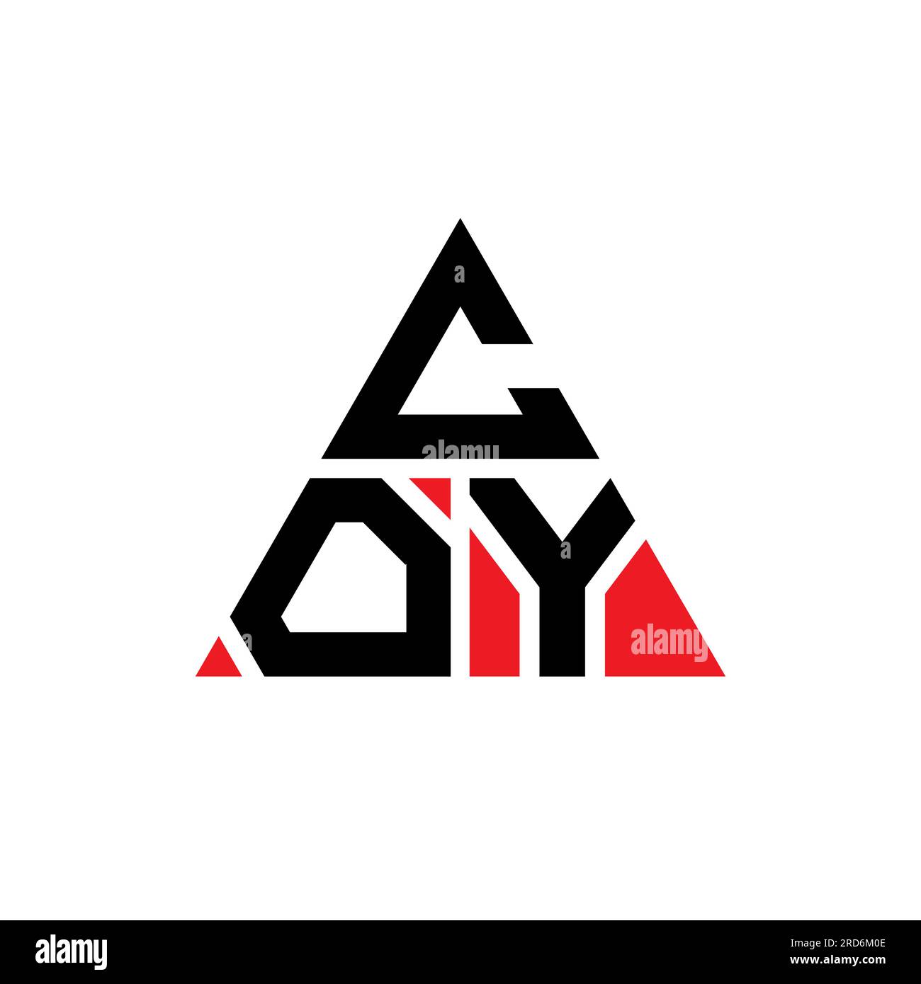 COY-Logo mit Dreiecksbuchstaben und Dreiecksform. Monogramm MIT COY-Dreieck-Logo. COY-Dreieck-Vektor-Logo-Vorlage in roter Farbe. COY Triangul Stock Vektor