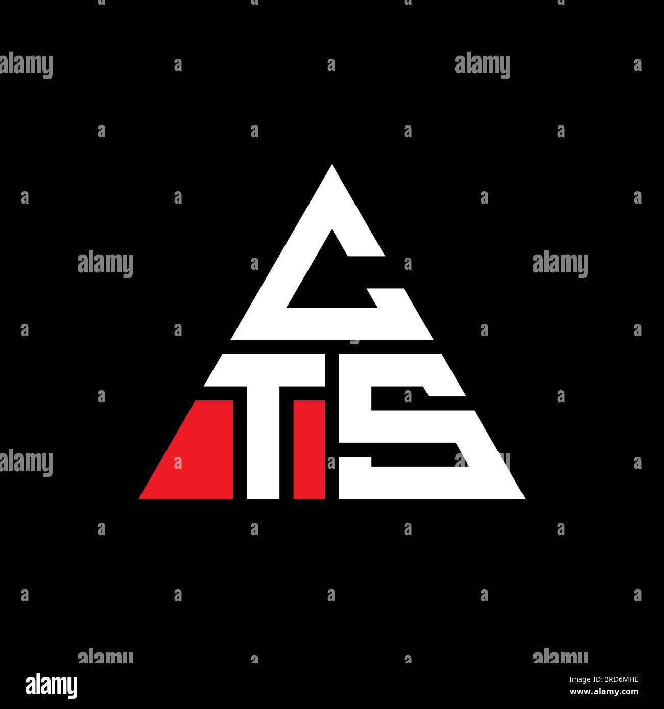 CTS-Logo mit Dreiecksbuchstaben und Dreiecksform. CTS Dreieck-Logo-Monogramm. CTS-dreieckige Vektor-Logo-Vorlage mit roter Farbe. CTS Triangul Stock Vektor