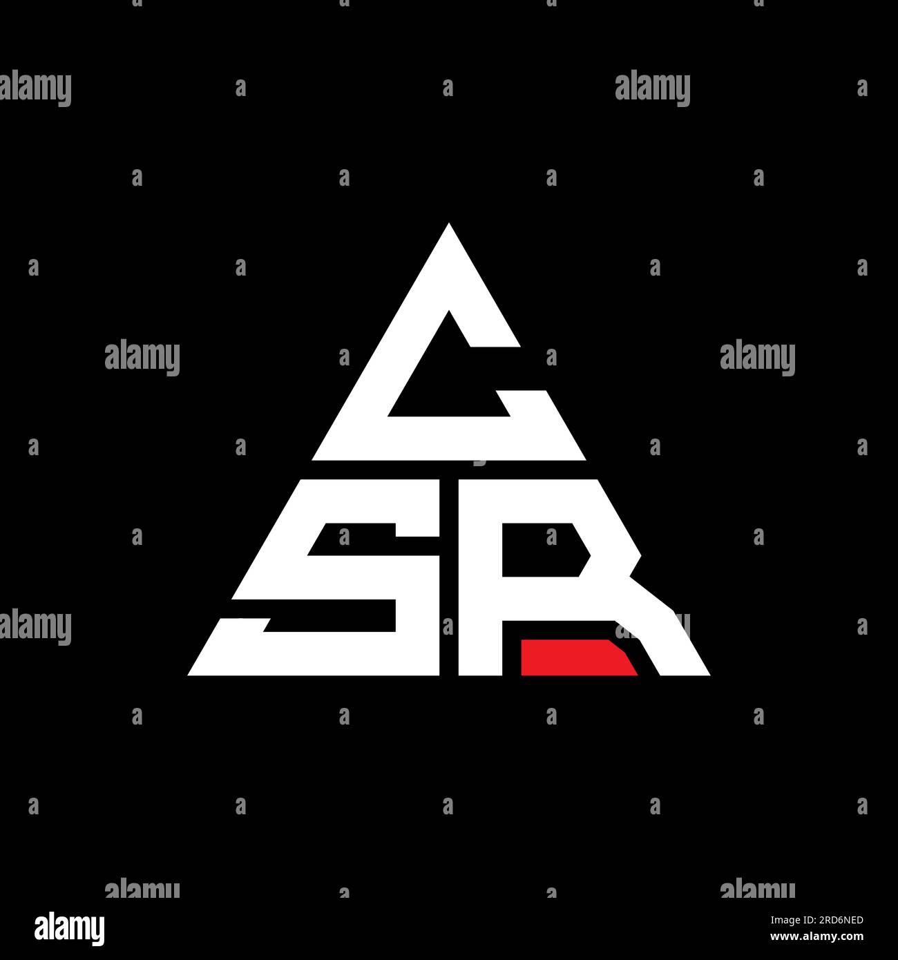 CSR-Logo mit Dreiecksbuchstaben und Dreiecksform. CSR-Dreieck-Logo-Monogramm. CSR-Dreieck-Vektor-Logo-Vorlage mit roter Farbe. CSR Triangul Stock Vektor