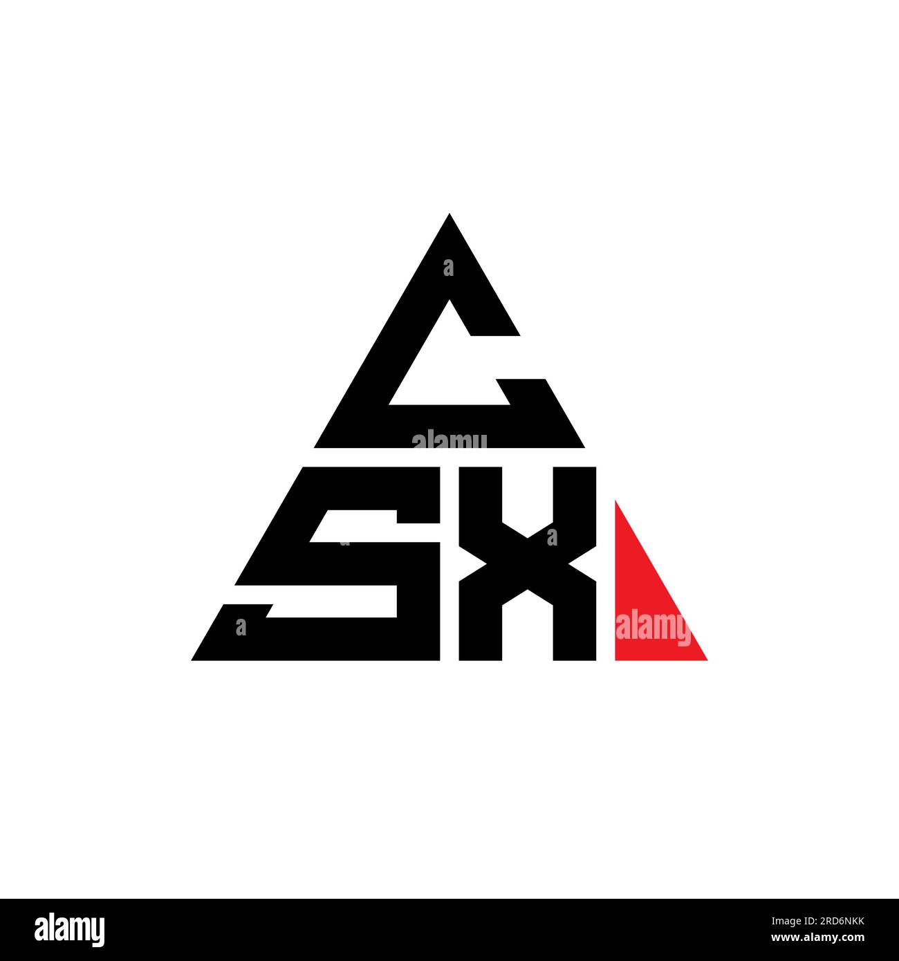 CSX-Logo mit Dreiecksbuchstaben und Dreiecksform. CSX-Dreieck-Logo-Monogramm. CSX-Dreieck-Vektor-Logo-Vorlage mit roter Farbe. CSX Triangul Stock Vektor