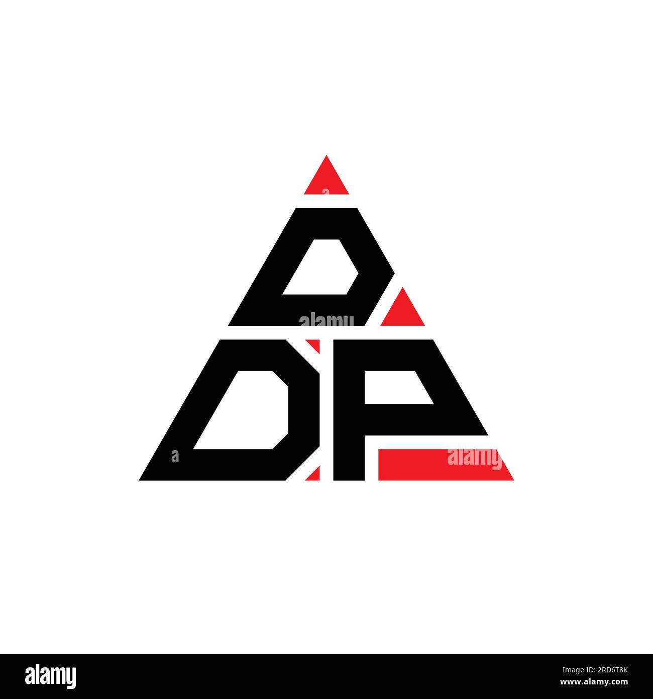 DDP-Logo mit dreieckigem Buchstaben in Dreiecksform. DDP-Dreieck-Logo-Monogramm. DDP-dreieckige Vektorvorlage mit roter Farbe. DDP Triangul Stock Vektor
