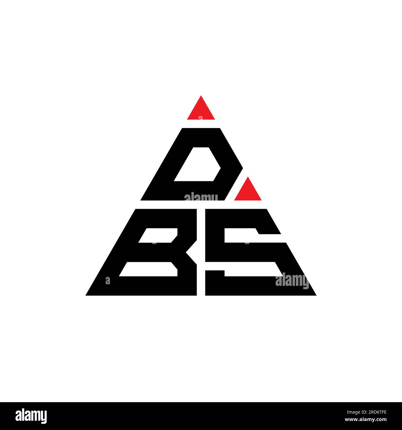 DBS-Logo mit dreieckigem Buchstaben in Dreiecksform. DBS-Dreieck-Logo-Monogramm. DBS-dreieckige Vektorvorlage in roter Farbe. DBS Triangul Stock Vektor